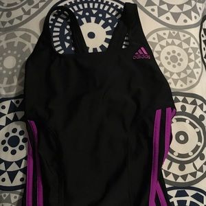 adidas 3 striped , one piece swimsuit